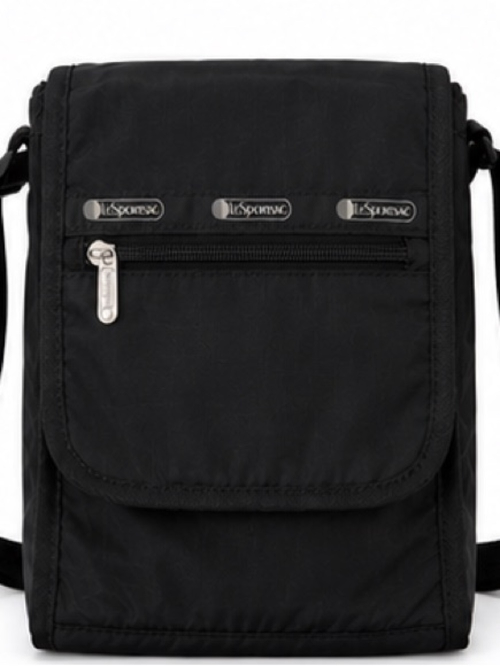 LeSportsac Black Nylon Crossbody Bag Adjustable Strap Lightweight Travel